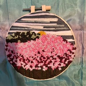 Hand Embroidery Wall Art-Poppy Field